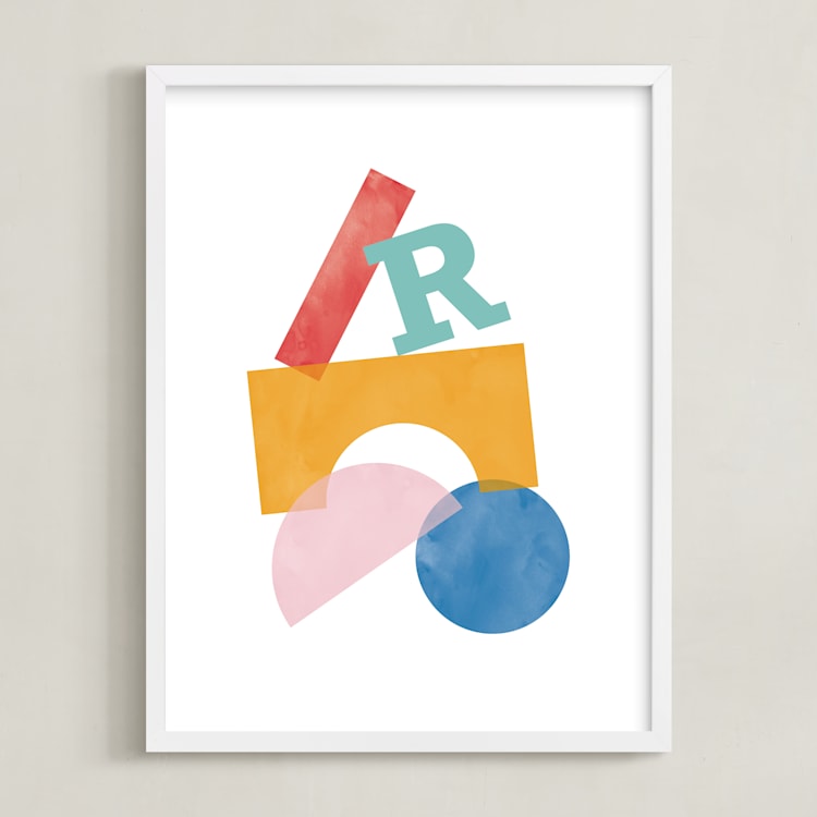 "Shape Tower" - Personalized Art Print in Modern by Pixel and Hank - Framed