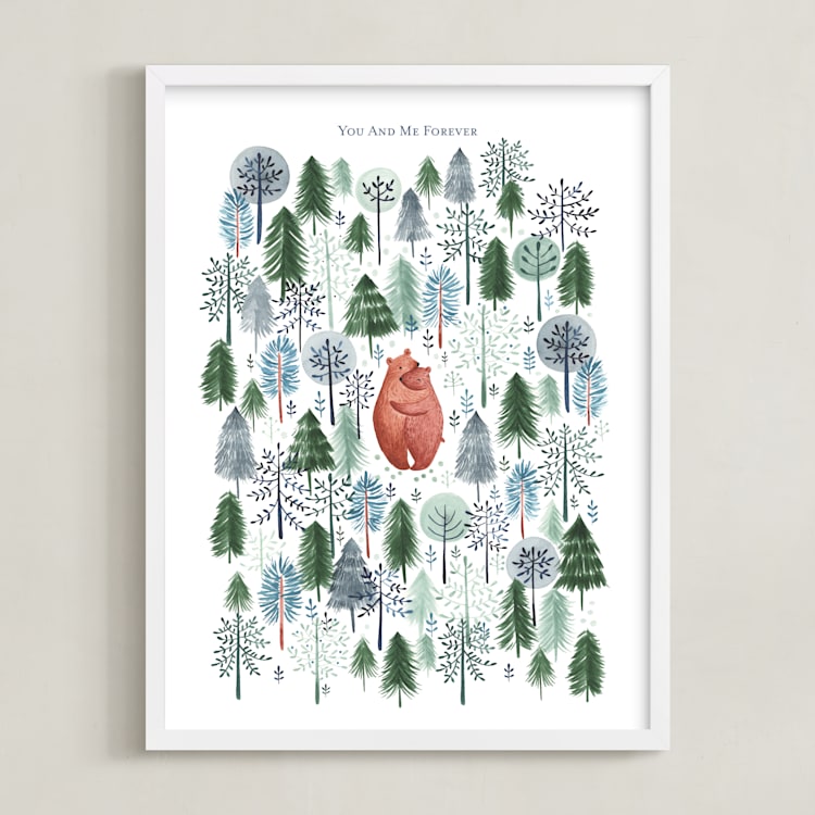 "Never Alone" - Personalized Art Print in Crisp White by Sarah Knight - Framed
