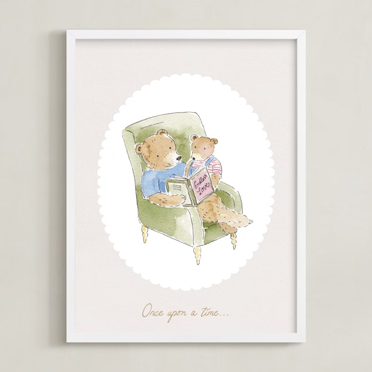 "Story Time" - Personalized Art Print in Fern by frau brandt - Framed