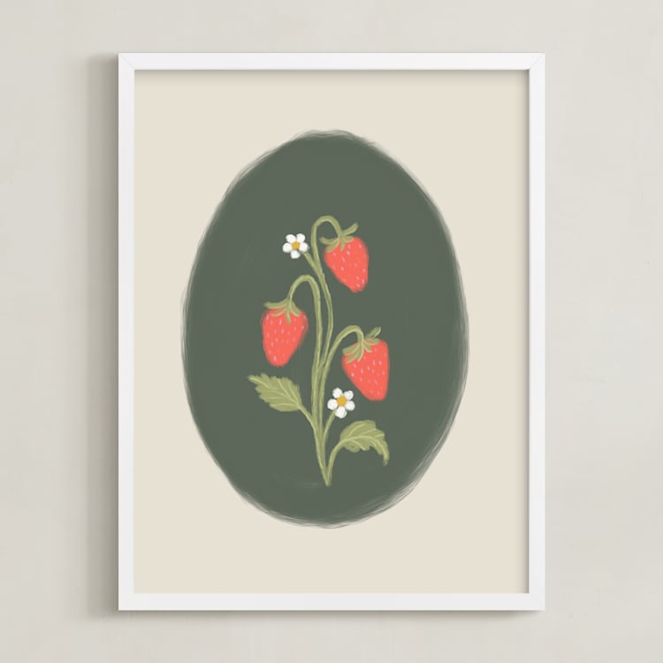 "Timeless 1" - Art Print in Olive Green by Huefete - Framed