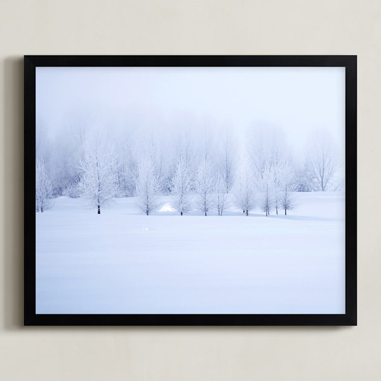 "Winter's Solitude" - Art Print in Purple Ice by Leslie Le Coq - Framed