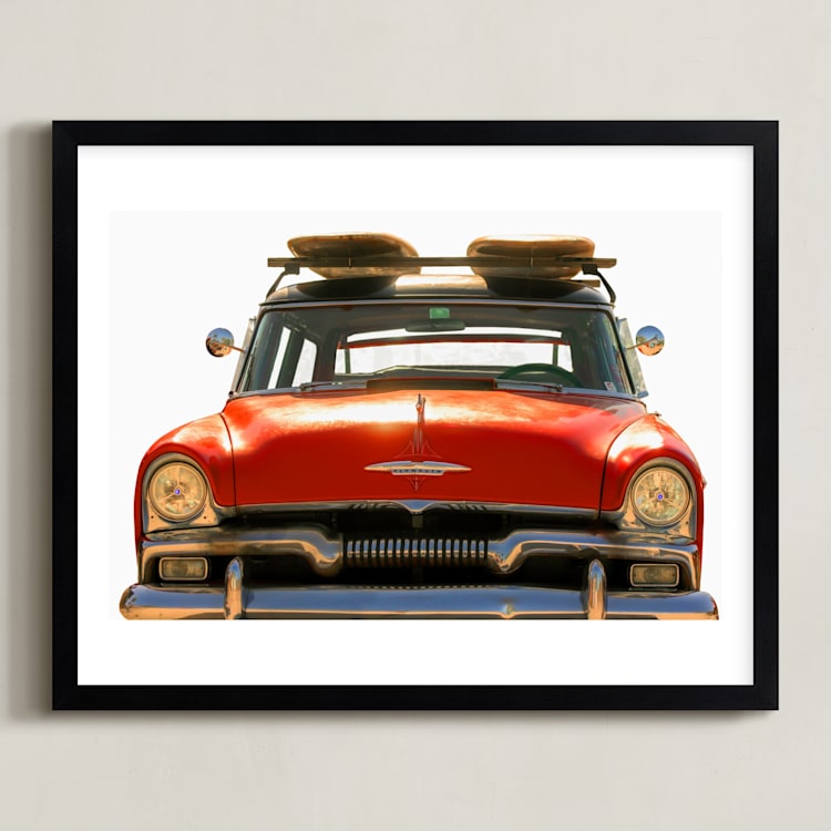 "Surfing Since 1955" - Art Print in Chili Pepper by Carole Crohan - CaroleeXpressions - Framed