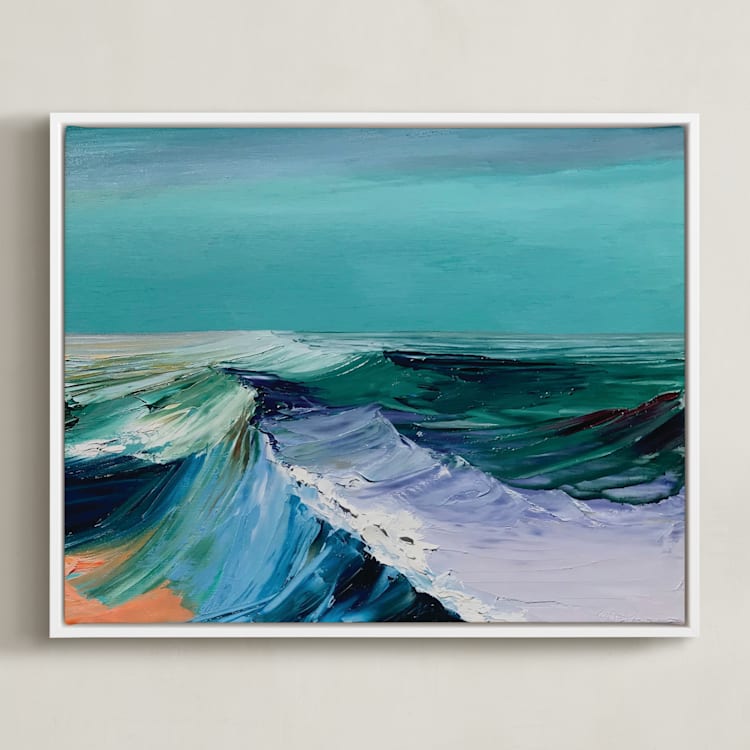 "Prevail II" - Art Print in Ocean Sky by Jamie Peterson - Framed Canvas