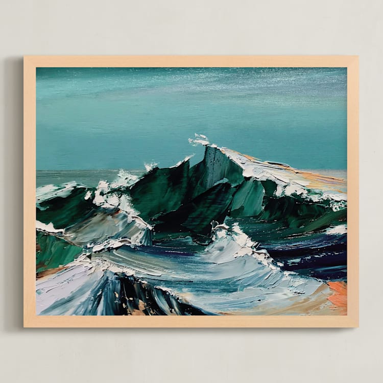 "Prevail I" - Art Print in Ocean Sky by Jamie Peterson - Framed
