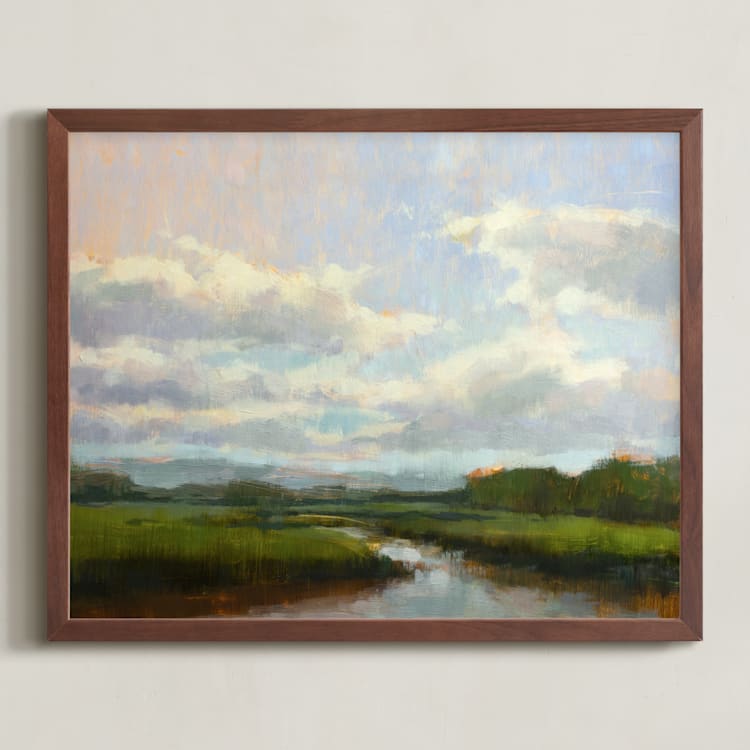 "Afternoon Light" - Art Print in Sky by Wendy Keller - Framed