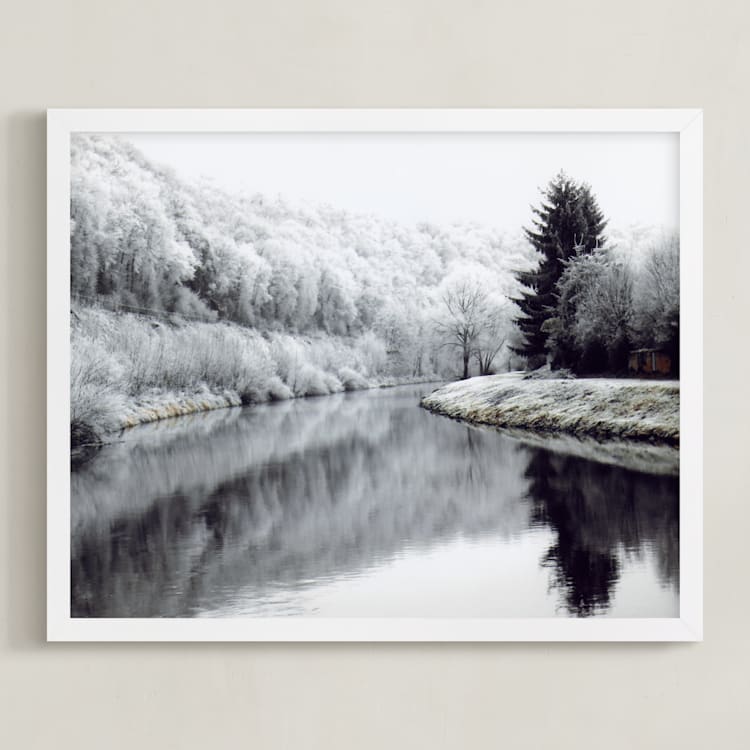 "Winter's Breath" - Art Print in White by Eva Marion - Framed