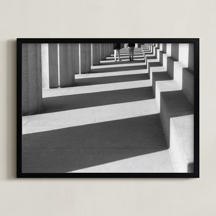 "Light and Shadows" - Art Print in Black & White by Dawn Smith - Framed