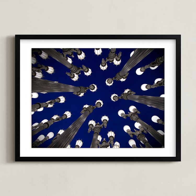 "The Lighthouse" - Art Print in Midnight by Jessica Cheney - Framed