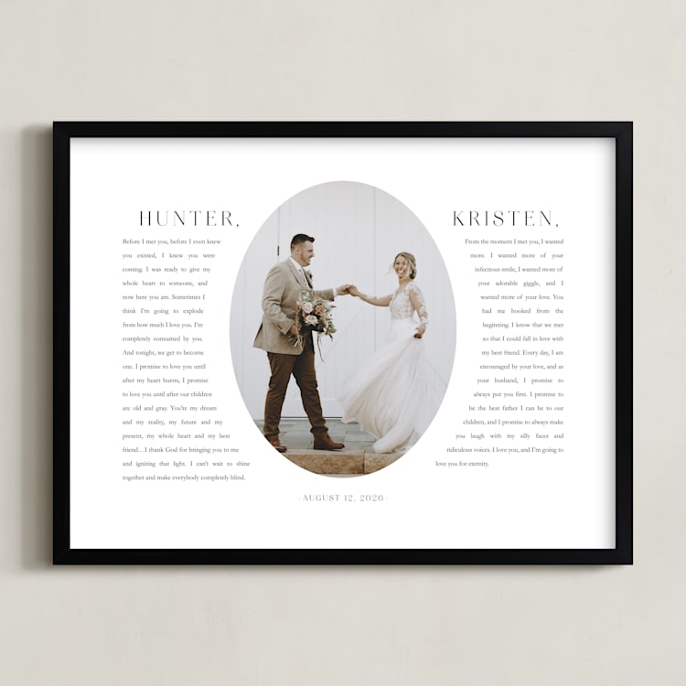 "Our Vows: Framed Photo" - Framed Photo in White by Sarah Curry - Framed