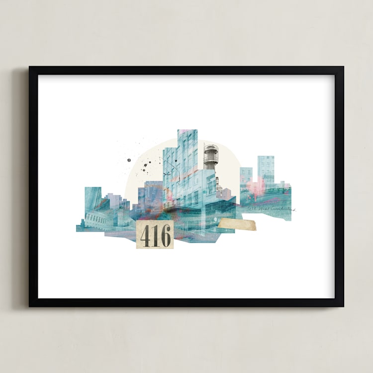 "City Dream" - Art Print in Haze by Field and Sky - Framed