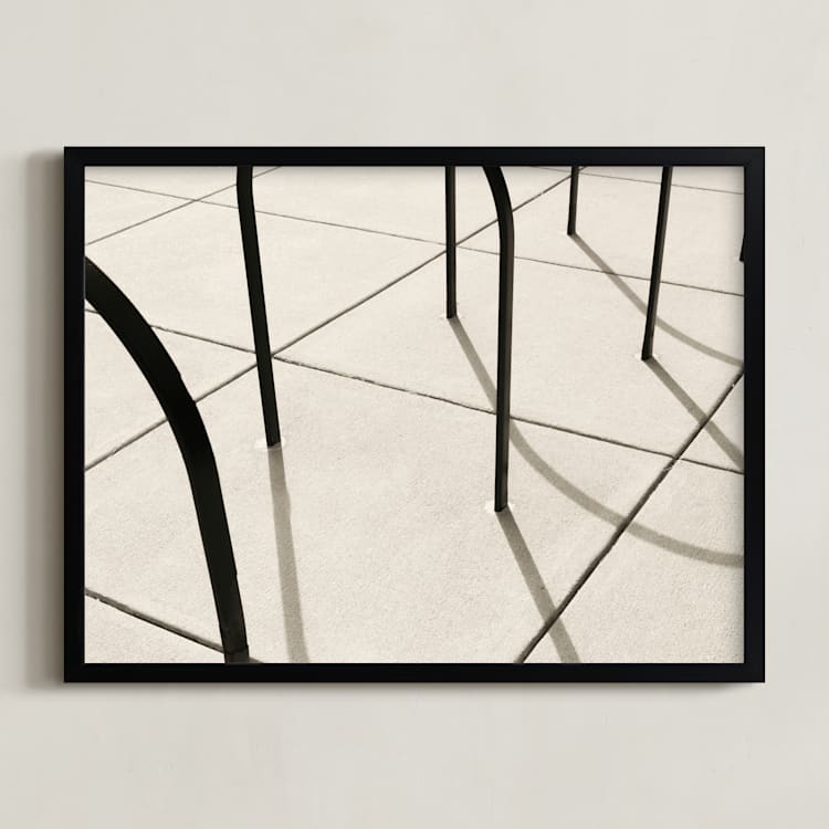 "Curves and Lines" - Art Print in Sepia by Megan Monismith - Framed