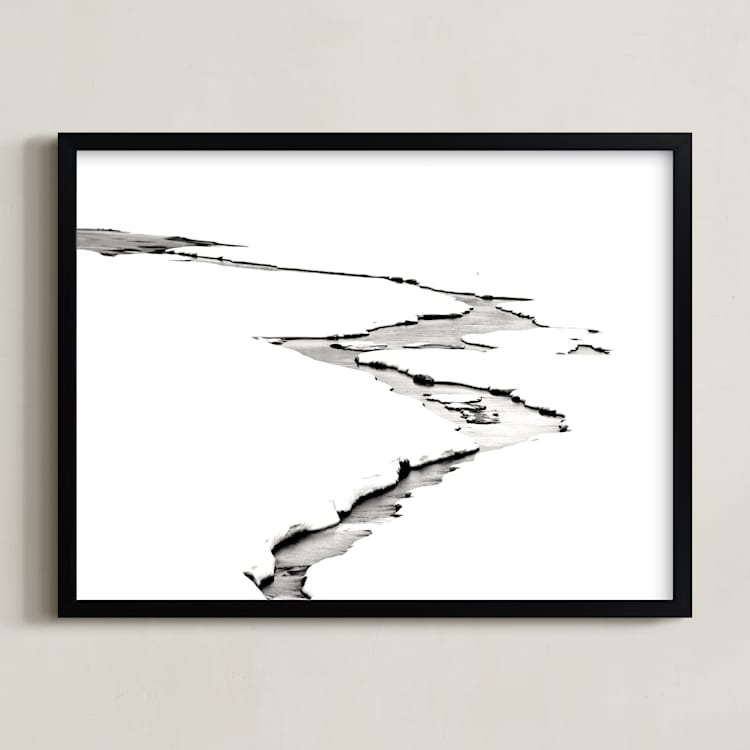 "Silver Ice" - Art Print in Ice White by Leslie Le Coq - Framed