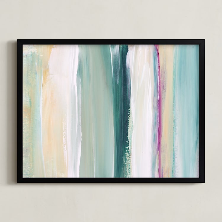 "Grace" - Art Print in Teal by Artsy Canvas Girl Designs - Framed