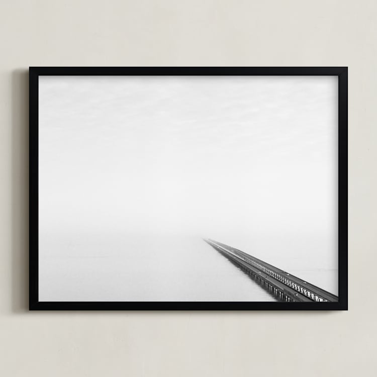 "Never-Ending Bridge" - Art Print in Grey Shades by Marker Girl - Framed
