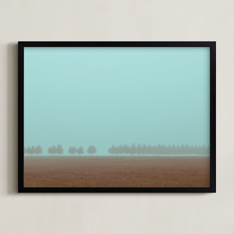 "Shrouded Trees" - Art Print in Dusty Cyan by Gabrial Reising - Framed