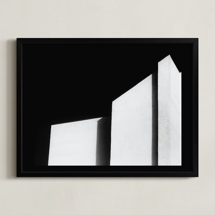 "Architecture Noir" - Art Print in deep black by Kaitie Bryant - Framed