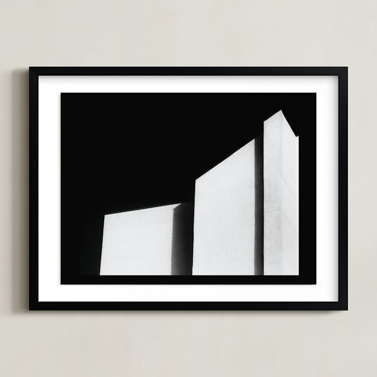 "Architecture Noir" - Art Print in deep black by Kaitie Bryant - Framed