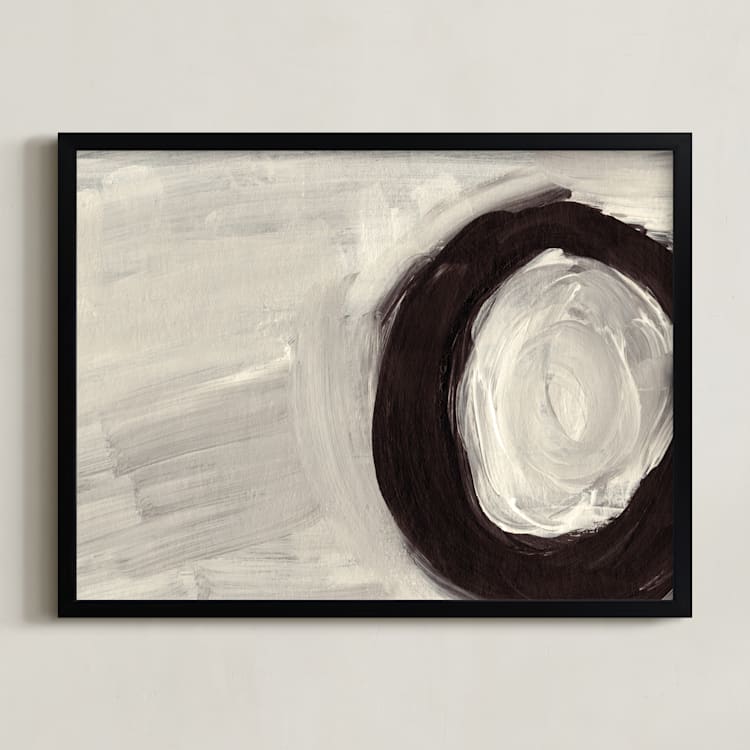 "Round And Round" - Art Print in Grey by Christiana Hudson - Framed