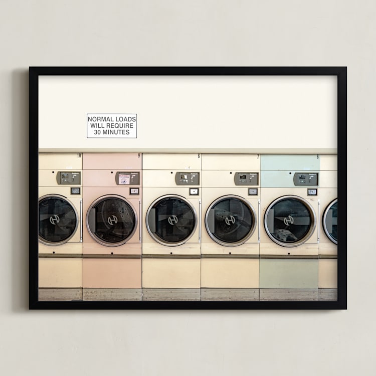 "at the laundromat" - Art Print in isabelline by Maja Cunningham - Framed