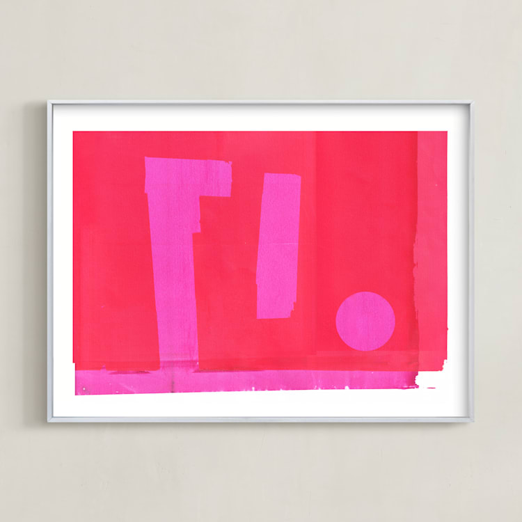 "Modern colors" - Art Print in Vibrant Red by Marta Crea - Framed