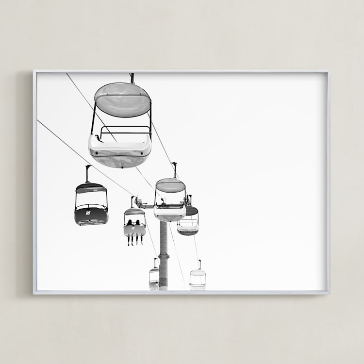 "Ride In The Sky" - Art Print in Silver by PHEP Design Studio - Framed