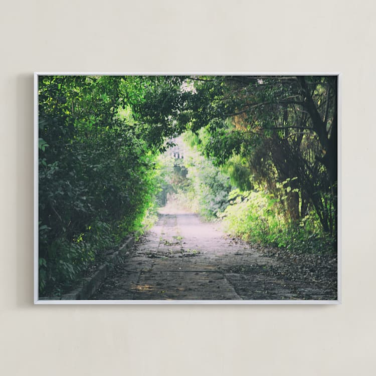 "Pathway" - Art Print in Forest by Carol Schiraldi - Framed