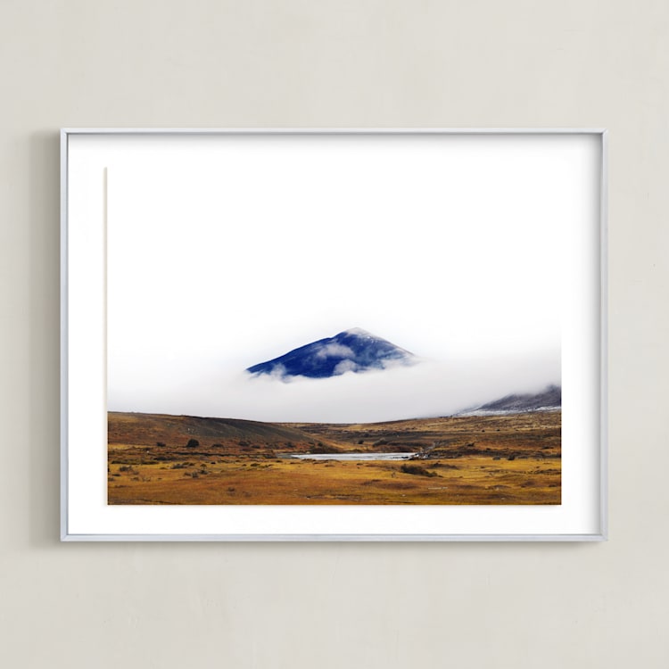 "Dressed in Blue" - Art Print in Blue by Tania Medeiros - Framed