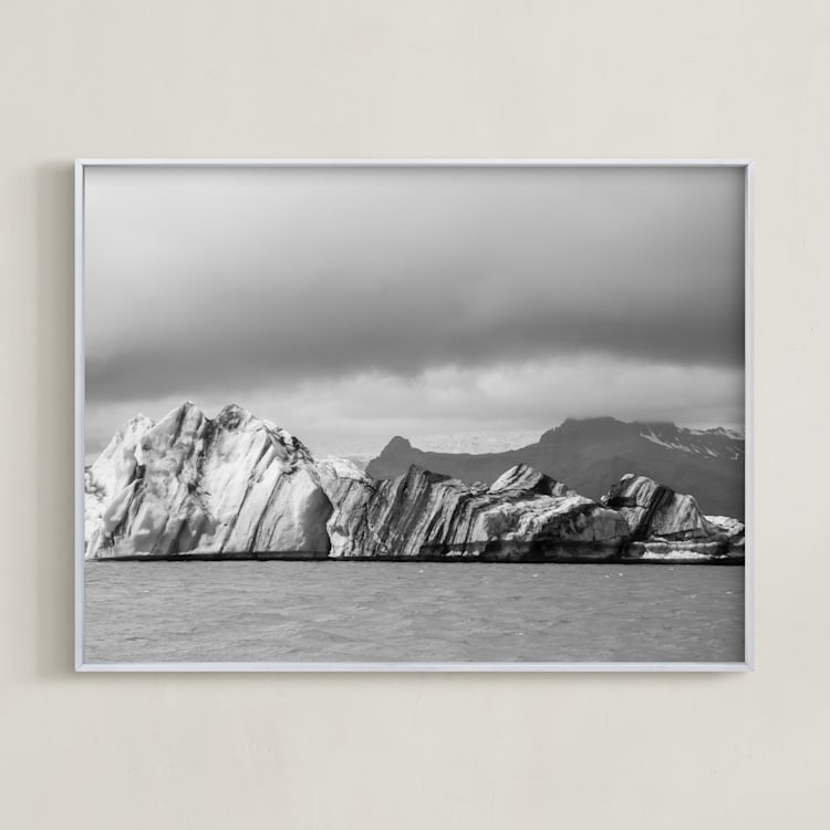 "form of ice #2 " - Art Print in sliver grey by Van Tsao - Framed