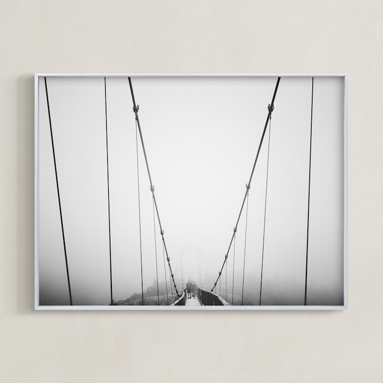 "through the fog" - Art Print in Carolina Steel by Oriana Koren - Framed