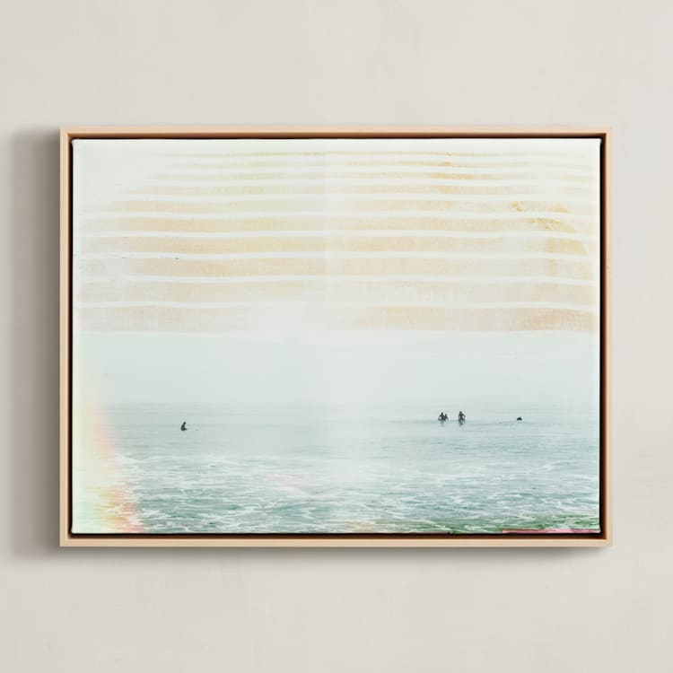 "County Line 3" - Art Print in Ocean by Kamala Nahas - Framed Canvas