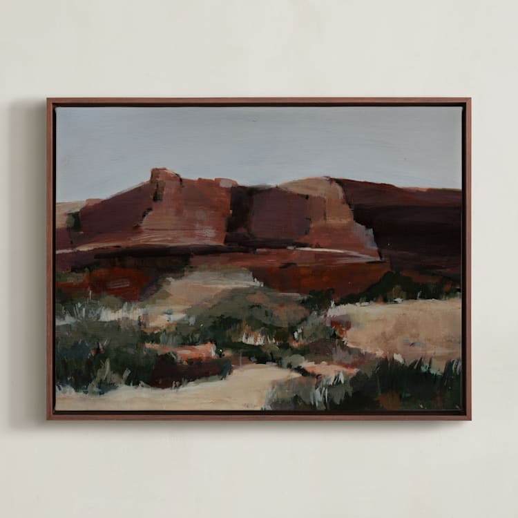 "Canyon Hues" - Art Print in Desert Rocks by Arohika Verma - Framed Canvas