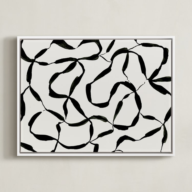 "Chain of events" - Art Print in Black Jack by Jaqui Falkenheim - Framed Canvas