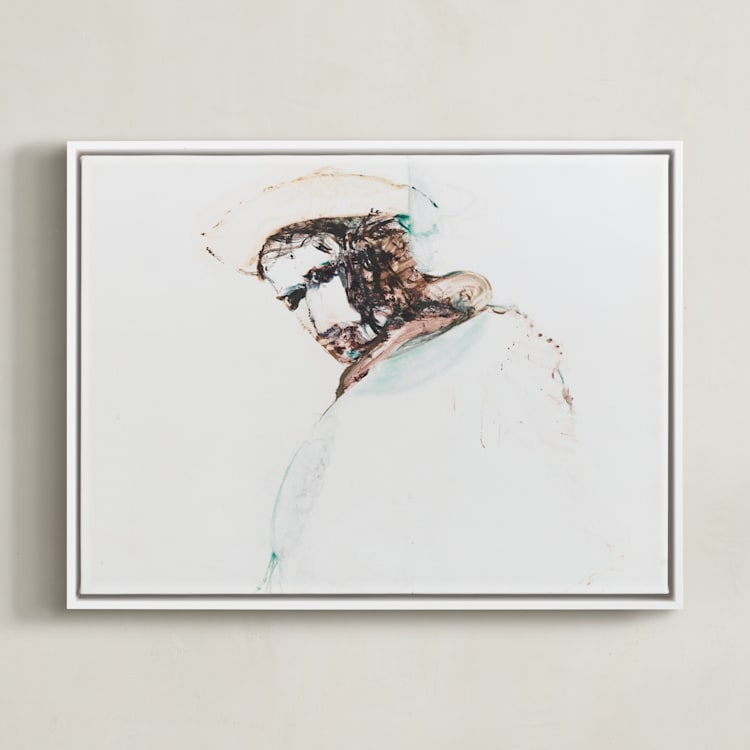 "painting of a man" - Art Print in bark by Ramnik Velji - Framed Canvas