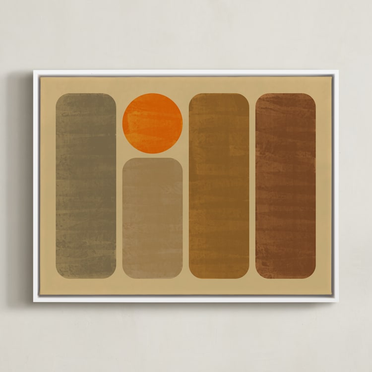 "Safari Night" - Art Print in Sunset by Yohaku Oshima - Framed Canvas