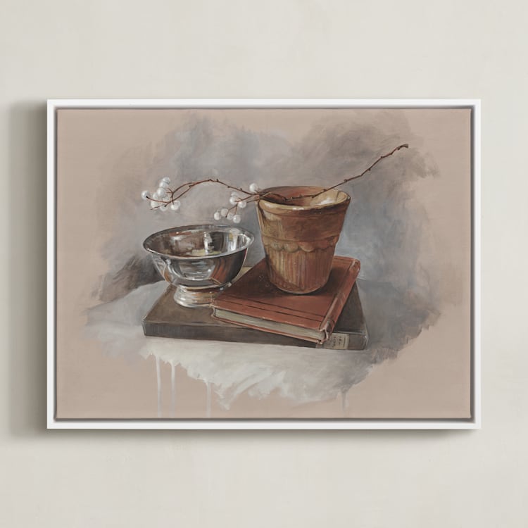 "Tallow Berries" - Art Print in Terracotta by Lorent and Leif - Framed Canvas