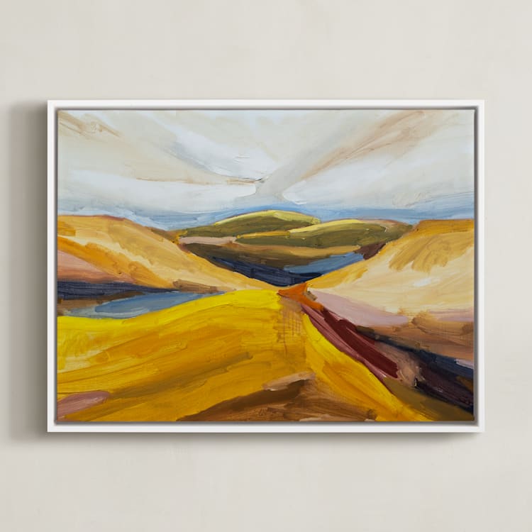 "Propitious" - Art Print in Golden by Molly Mansfield - Framed Canvas