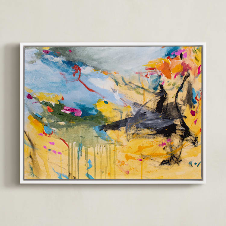"Perpetual State: 7" - Art Print in Canary by LaDara McKinnon - Framed Canvas