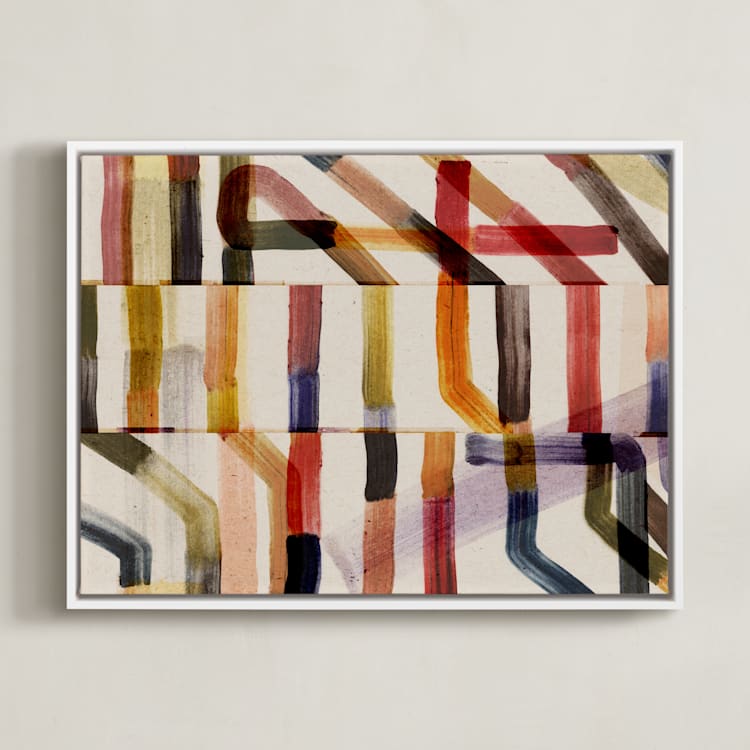 "pipes I" - Art Print in Rust by Sumak Studio - Framed Canvas