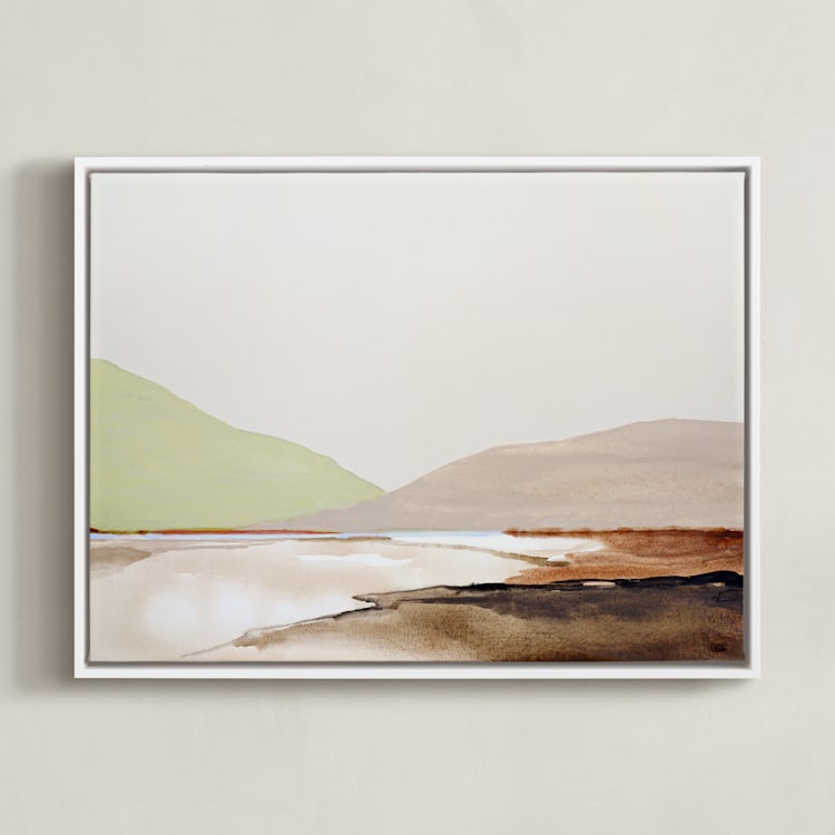 "Reposeful Scenery" - Art Print in Sand Beige by Shina Choi - Framed Canvas