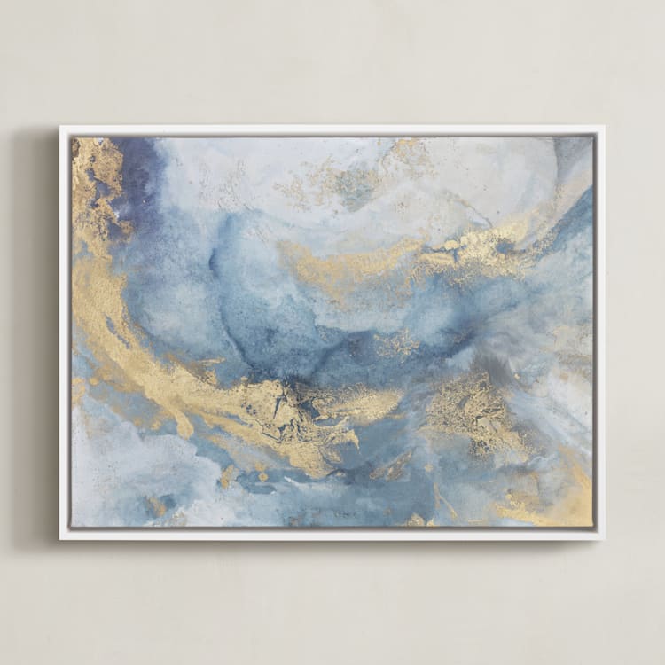 "Purity of Light" - Art Print in Clear Blue by Julia Contacessi - Framed Canvas