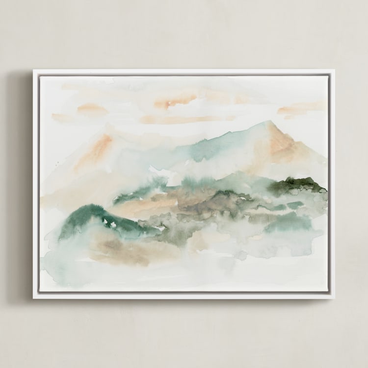 "Insight" - Art Print in Mist by Lindsay Megahed - Framed Canvas