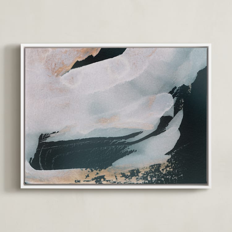 "Nonchalant" - Art Print in Deap Sea by Melanie Severin - Framed Canvas