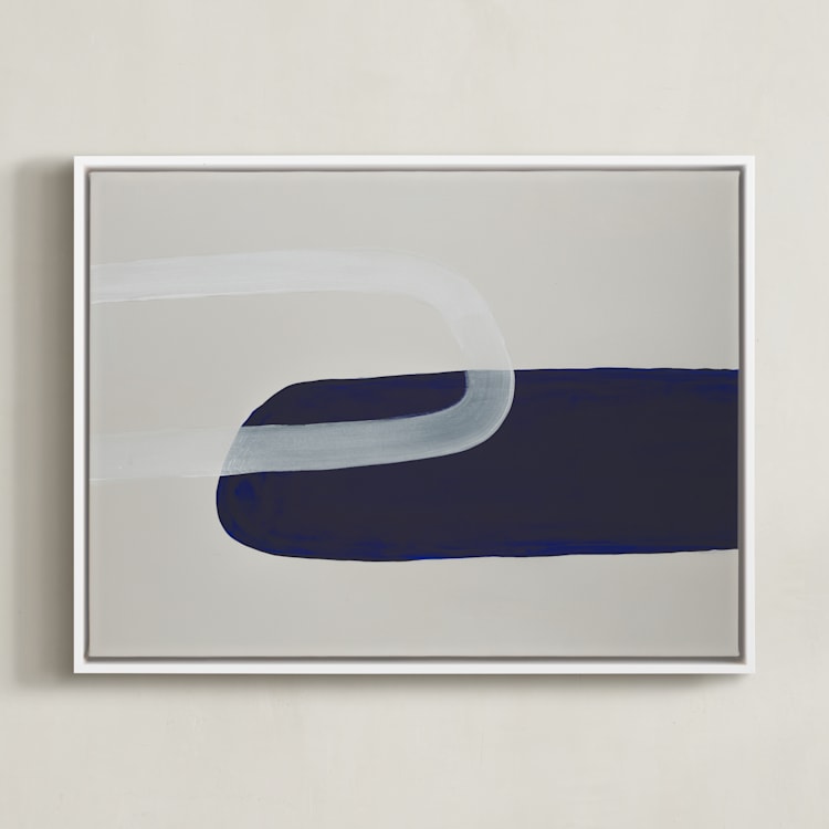 "Pods II" - Art Print in Midnight by Amy Gray - Framed Canvas