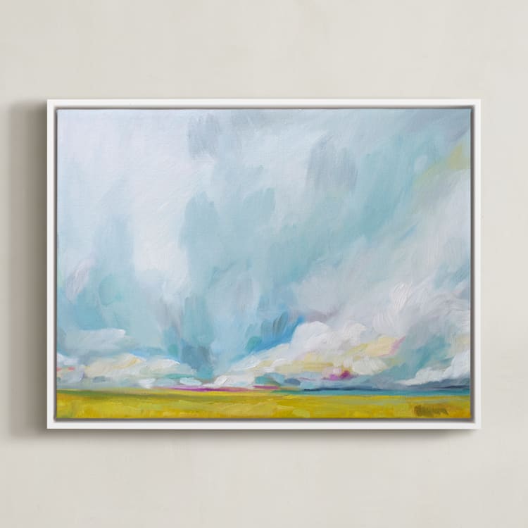 "Savannah Lands" - Art Print in Golden Yellow by Emily Jeffords - Framed Canvas