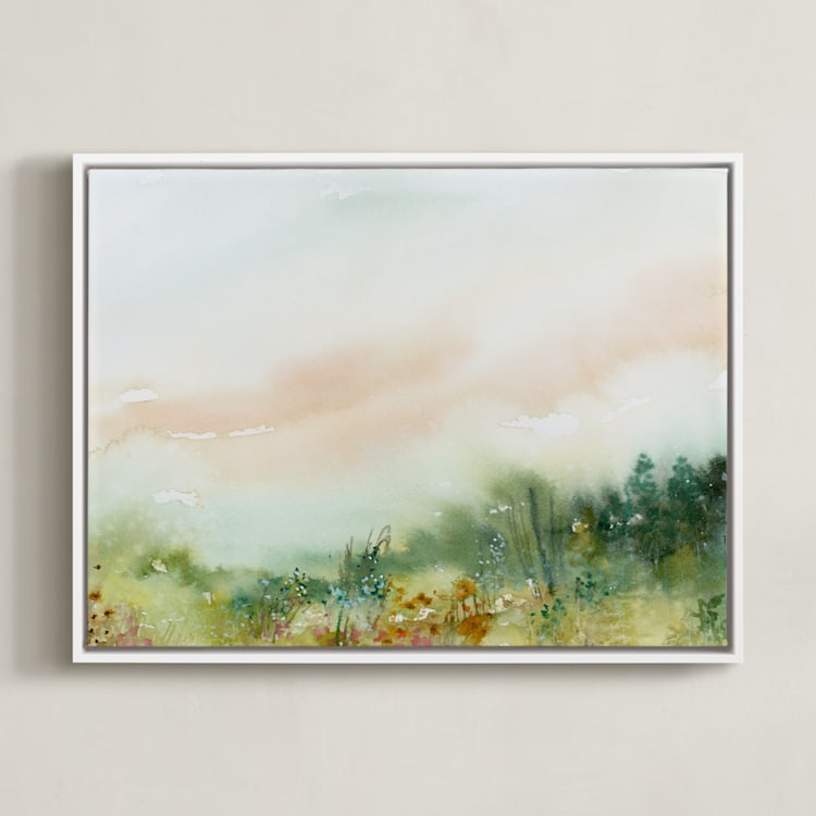 "MeadowLand" - Art Print in Field by Lindsay Megahed - Framed Canvas