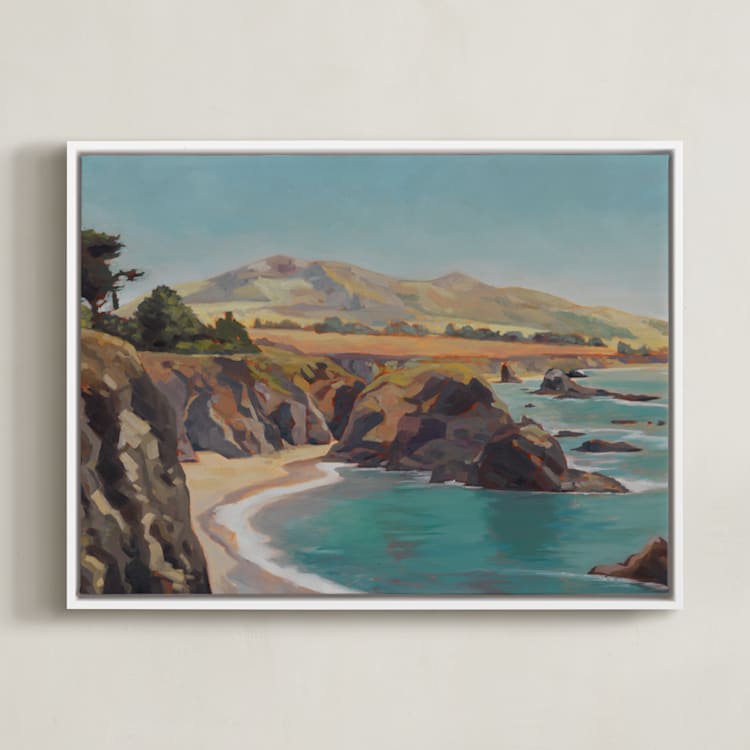"The Wild Sonoma Coast" - Art Print in Pacific Blue by Amanda Phelps - Framed Canvas