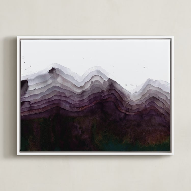 "The Mountain Side" - Art Print in Shades of Black by Kelsey McNatt - Framed Canvas