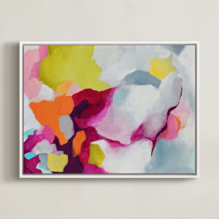 "Infusion" - Art Print in Fuchsia by Mya Bessette - Framed Canvas