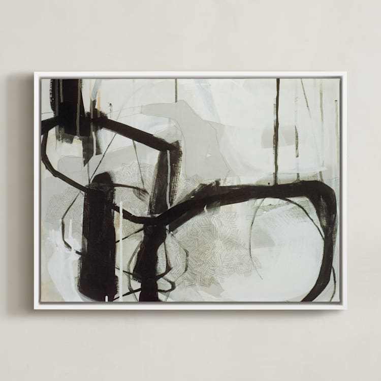 "Abstract Untitled 1" - Art Print in Black and White by Kirsta Benedetti - Framed Canvas