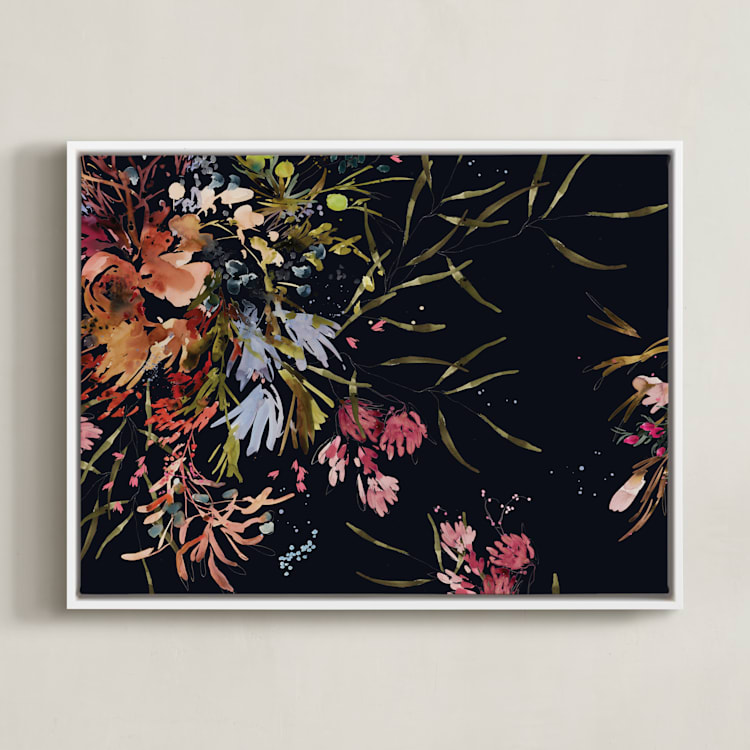 "Gardens" - Art Print in Ink by Kelly Ventura - Framed Canvas
